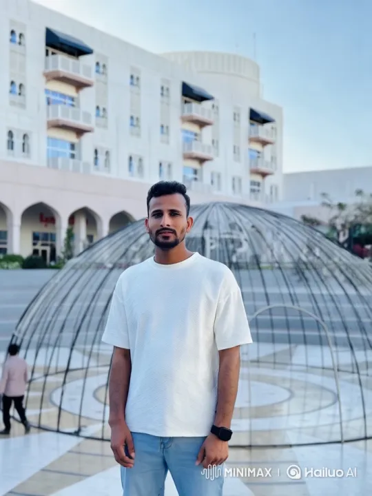 Modern Architecture Video with Focal Man and Dome Structure – AI Generated Video | Hailuo AI