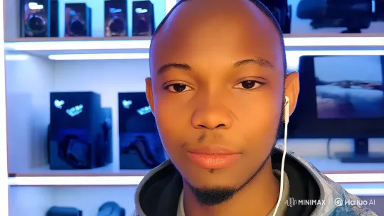 Young Man Enjoys Tech Store, Impressed by Luxurious Gaming Chair – AI Generated Video | Hailuo AI