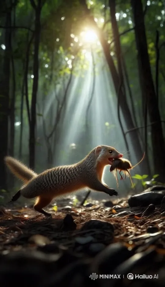 Gauri the Mongoose Returns with Prey – AI Generated Video | Hailuo AI
