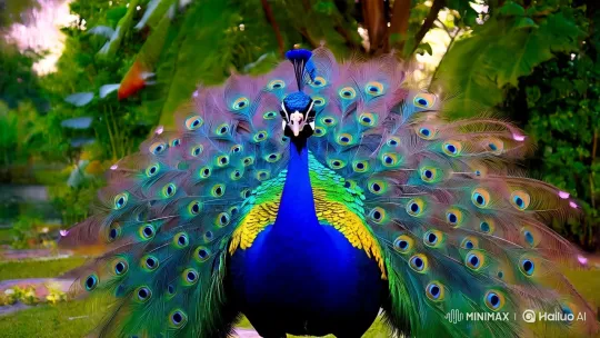 Peacock's Silent Song: Beauty in Feathers – AI Generated Video | Hailuo AI