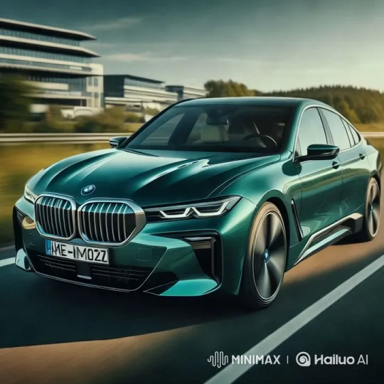 BMW Cruises Through Modern Urban Landscape – AI Generated Video | Hailuo AI