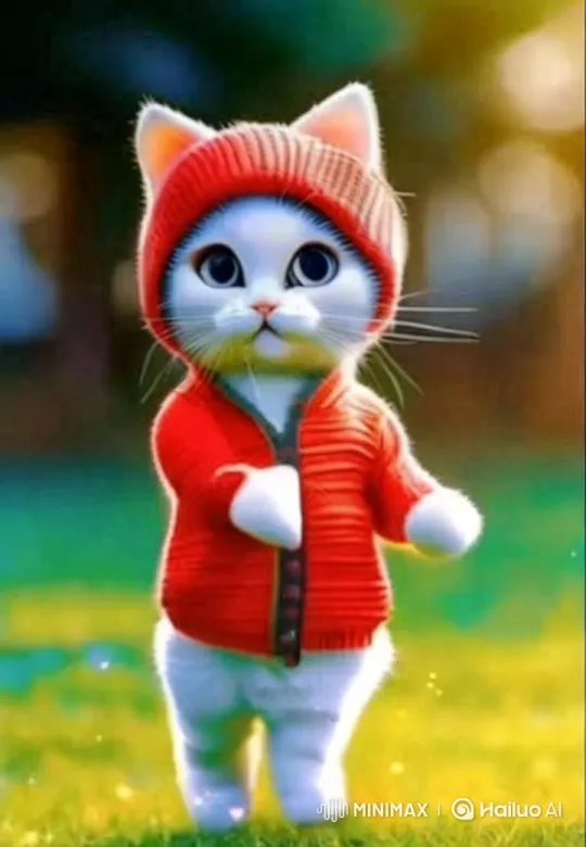 Adorable Cat Dances in Sunlit Garden Hoodie – AI Generated Video | Hailuo AI