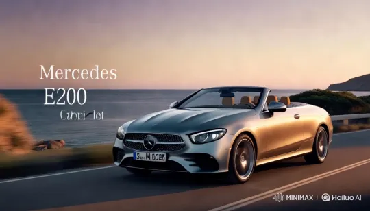 Mercedes E200 Cabriolet Sunset Drive Showcase – AI Generated Video | Hailuo AI