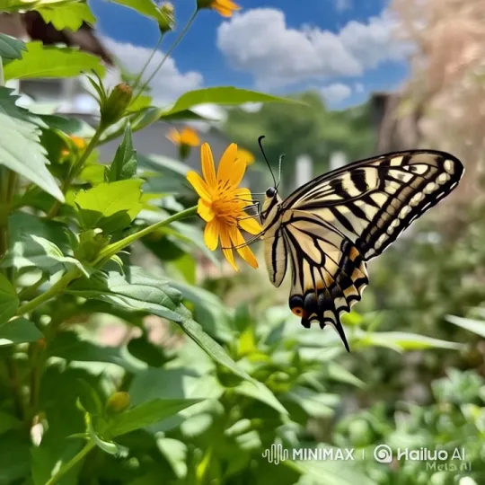 Butterfly Sips Nectar on Vibrant Flower – AI Generated Video | Hailuo AI