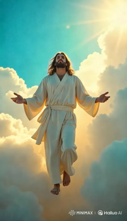 Descending Messiah: Celestial Descent of Jesus in Radiant Light – AI Generated Video | Hailuo AI