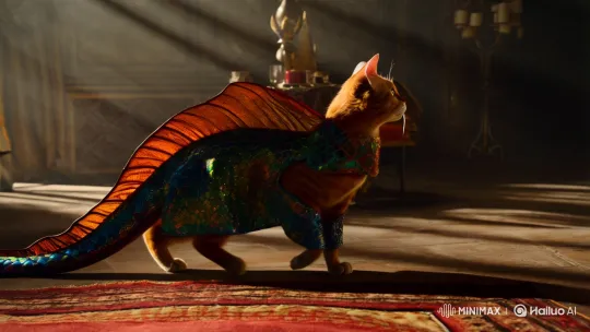 Cat Dressed as St. George's Dragon in Mythical Video Clip – AI Generated Video | Hailuo AI