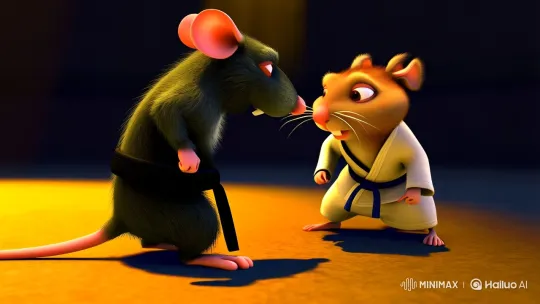 Tiny Fighters: Martial Arts Duel of Rat and Hamster – AI Generated Video | Hailuo AI