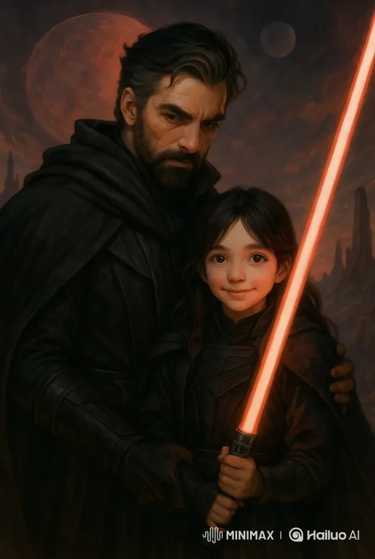 Jedi Figures with Lightsaber on Red Planet Scene – AI Generated Video | Hailuo AI