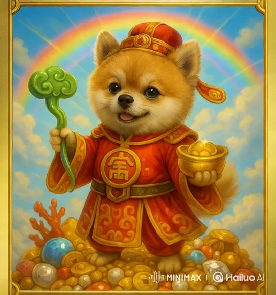 Magical Fox Showcases Treasures Amidst Rainbow Sky – AI Generated Video | Hailuo AI