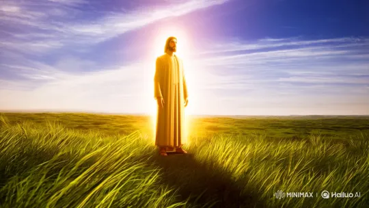 Jesus Blesses in Serene, Majestic Landscape – AI Generated Video | Hailuo AI
