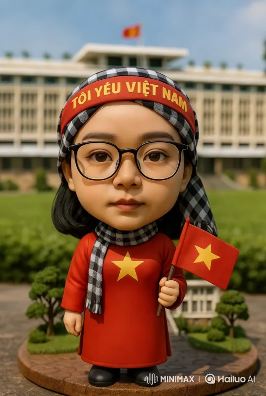 Patriotic Figure Showcases Vietnamese Flag with Pride – AI Generated Video | Hailuo AI