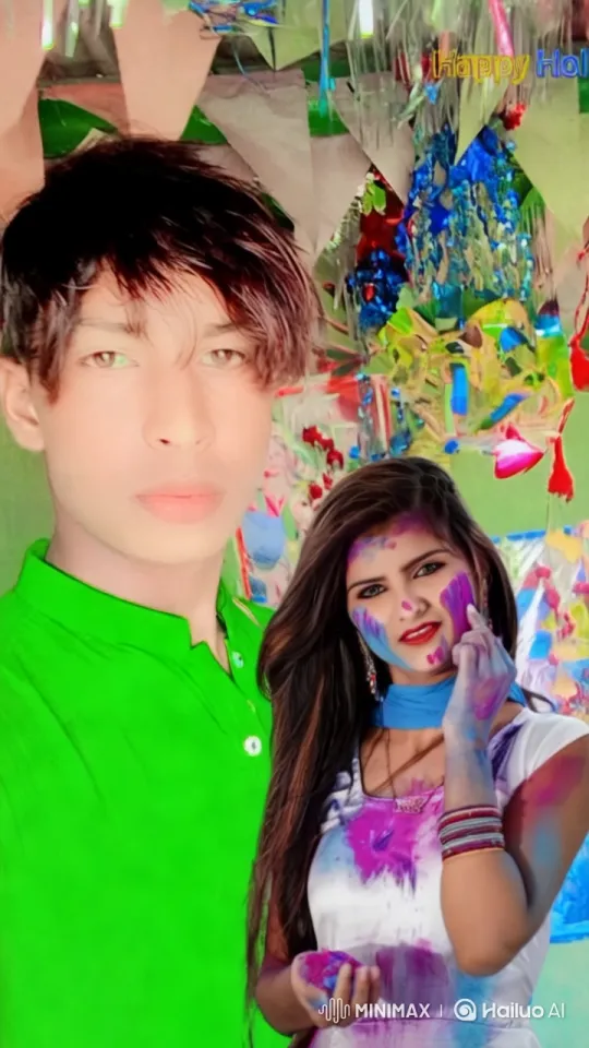 Joyful Holi Celebration with Vibrant Colors and Festive Spirit – AI Generated Video | Hailuo AI