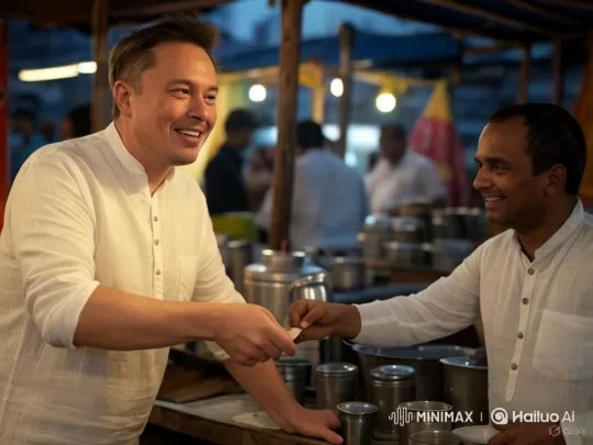 Elon Musk Sells Tea in Indian Stall – AI Generated Video | Hailuo AI