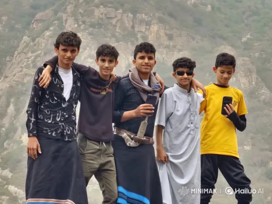 Five Men Embrace Friendship in Mountainous Landscape – AI Generated Video | Hailuo AI