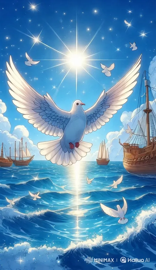 Dove's Graceful Flight Over Serene Ocean – AI Generated Video | Hailuo AI