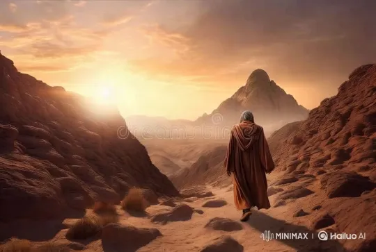 Desert Convergence: Moses and Jesus in Spiritual Journey – AI Generated Video | Hailuo AI