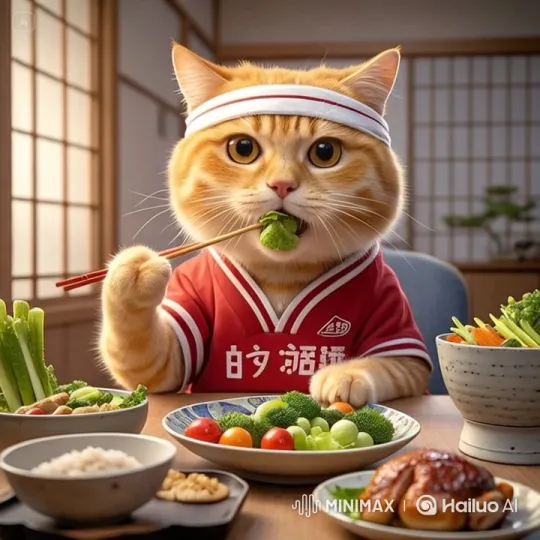 Adorable Cat Enjoying Meal in Traditional Japanese Room – AI Generated Video | Hailuo AI