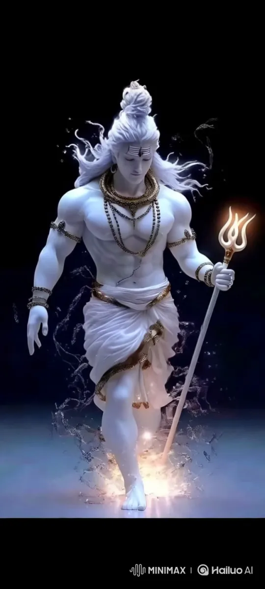 Powerful Figure with Trident in Dramatic Run – AI Generated Video | Hailuo AI
