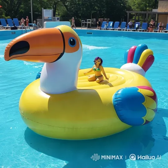 Inflatable Toucan Sinks in Water – AI Generated Video | Hailuo AI