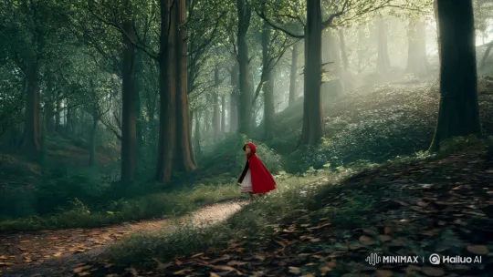 Red Riding Hood's Enchanted Forest Journey – AI Generated Video | Hailuo AI