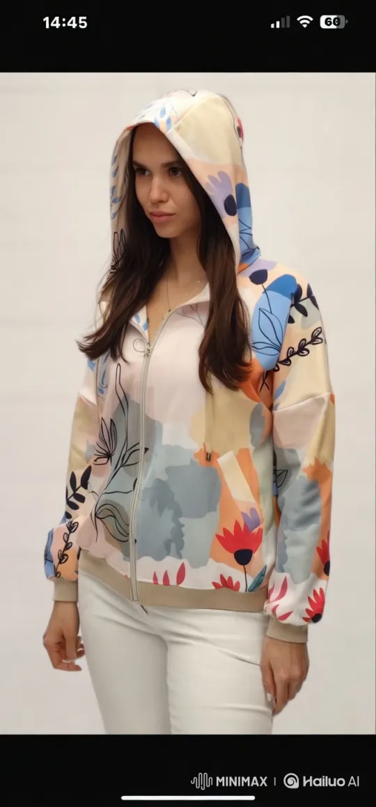 Live2D Fashion Show: Girl in Floral Hoodie Struts Runway – AI Generated Video | Hailuo AI