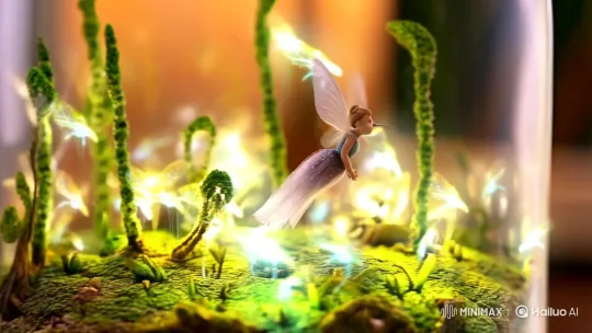 Magical Fairy Tale in a Glass Jar Captured in 8K – AI Generated Video | Hailuo AI