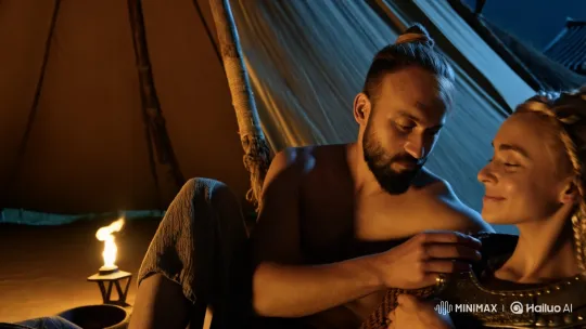 Mongol General and Princess Share Intimate Moment – AI Generated Video | Hailuo AI