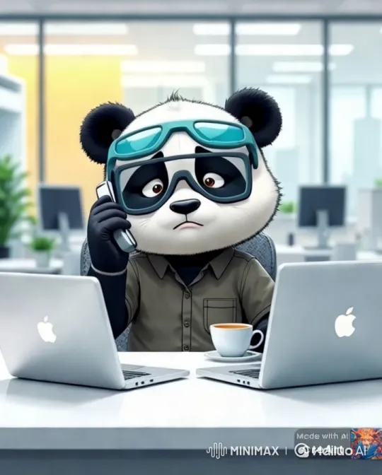 Cute Panda Working Professionally in a Modern Office – AI Generated Video | Hailuo AI