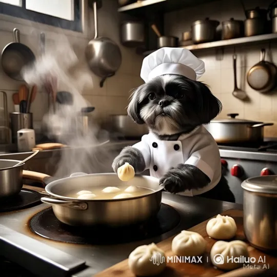 Chef Shih Tzu: Culinary Artistry in the Kitchen – AI Generated Video | Hailuo AI