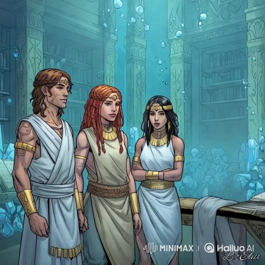 Ancient Library Discussion Among Robed Characters – AI Generated Video | Hailuo AI