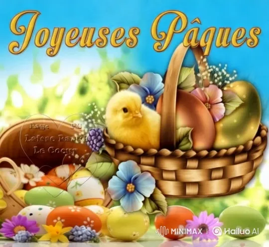 Easter Basket with Decorated Eggs and Chick – AI Generated Video | Hailuo AI