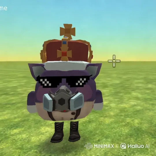 Whimsical Purple Pig in Serene Grassland Scene – AI Generated Video | Hailuo AI