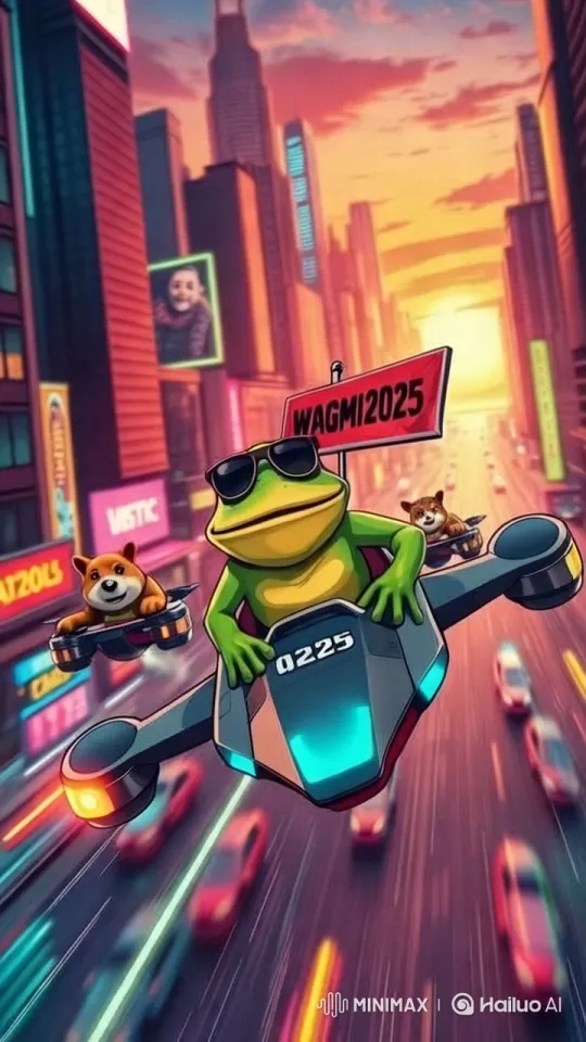 Frog and Friends Race Through Futuristic Cityscape – AI Generated Video | Hailuo AI