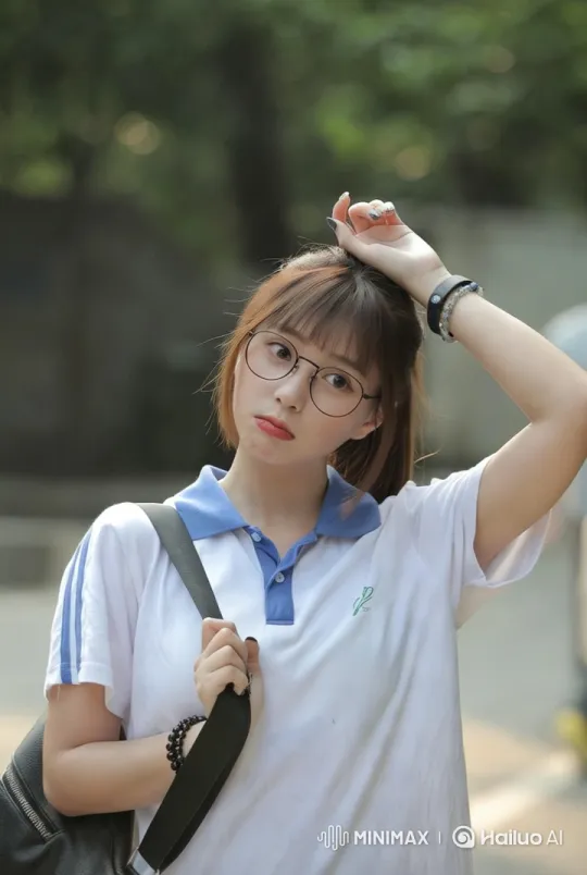 Young Woman Ponders Outdoors with Natural Light and Soft Focus – AI Generated Video | Hailuo AI