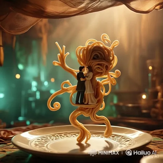 Spaghetti Figure Dances Gracefully in Artistic Setting – AI Generated Video | Hailuo AI