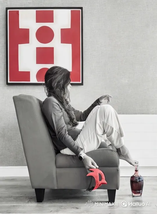 Woman Contemplates, Drinks, and Throws Bottle Out Window – AI Generated Video | Hailuo AI