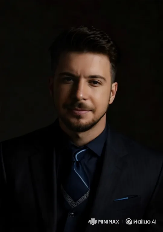 Man in Sophisticated Suit Enters Moody Scene – AI Generated Video | Hailuo AI