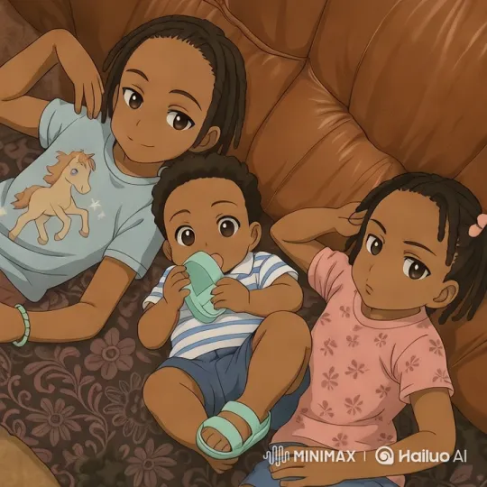 Children Relaxing on Rug with Close-up Focus – AI Generated Video | Hailuo AI