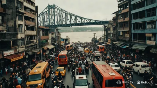 Rainy City Life: Bustling Streets and Vibrant Activity – AI Generated Video | Hailuo AI