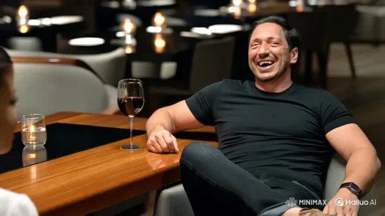 Sophisticated Man Enjoys Wine in Elegant Restaurant – AI Generated Video | Hailuo AI