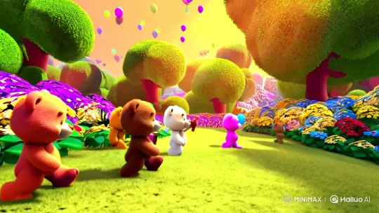 Magical Morning Garden with Animated Teddy Bears – AI Generated Video | Hailuo AI
