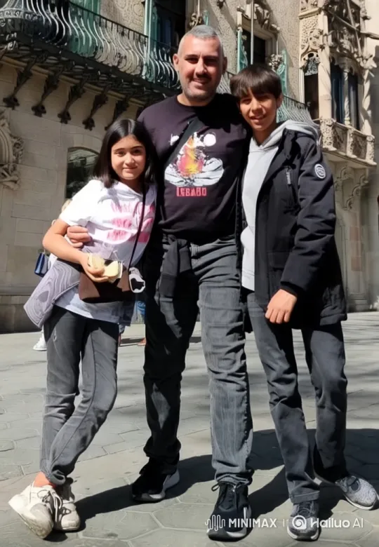 Man, Children, and Tiger in Front of Ornate Building – AI Generated Video | Hailuo AI