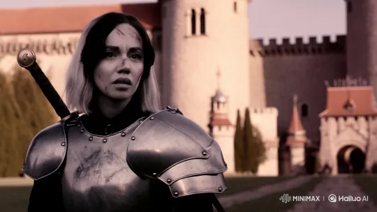 Determined Warrior in Medieval Castle Setting – AI Generated Video | Hailuo AI
