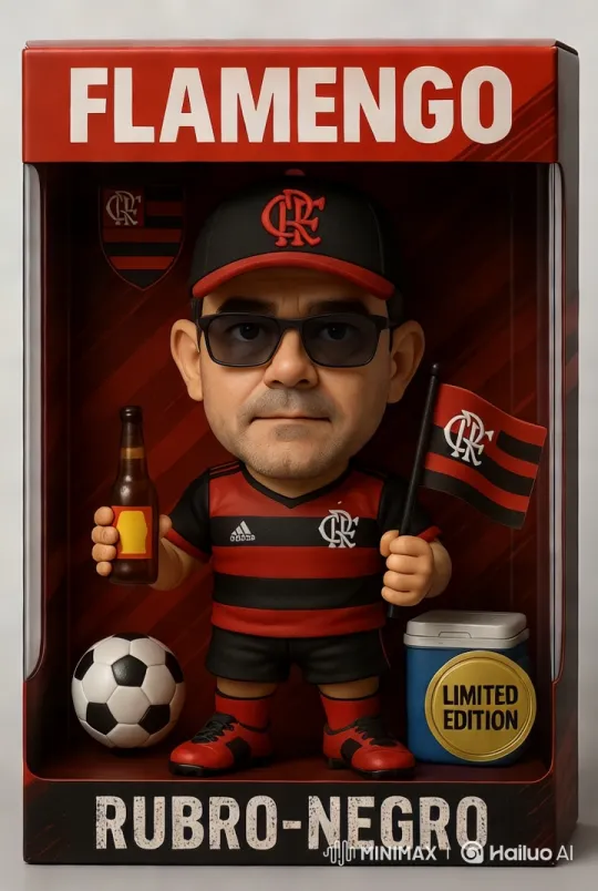 Animated Flamengo Fan Vinyl Figure in Joyful Pose – AI Generated Video | Hailuo AI