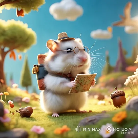 Hamster Explorer in a Whimsical Wonderland – AI Generated Video | Hailuo AI