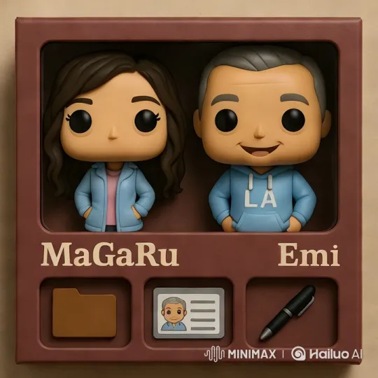 Toy Figures Emi and MaGaRu Unbox and Kiss – AI Generated Video | Hailuo AI