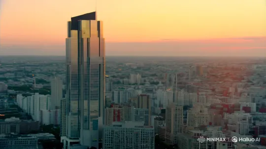 Dramatic Explosion Destroys Skyscraper in Metropolis – AI Generated Video | Hailuo AI