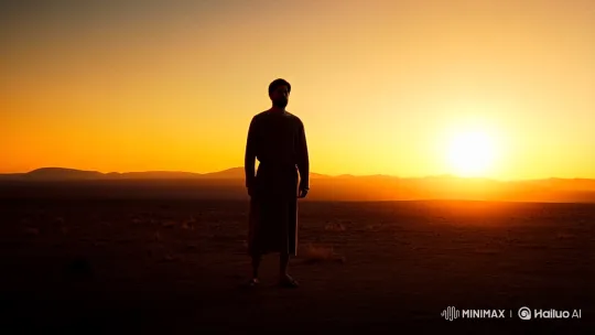 Faithful Journey: Overcoming Adversity in a Desert Landscape – AI Generated Video | Hailuo AI