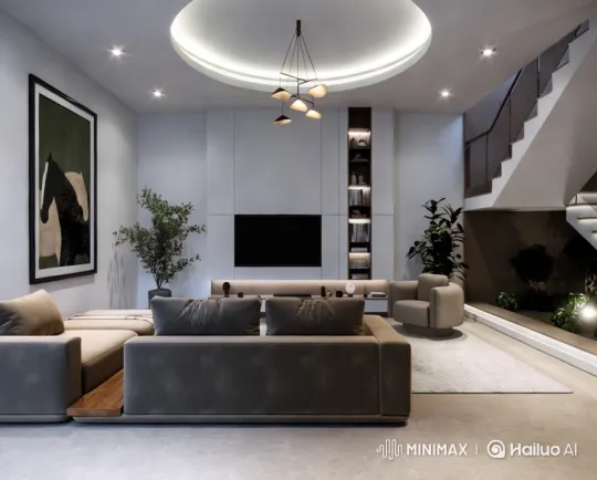 Modern Living Room Aesthetic Tour – AI Generated Video | Hailuo AI