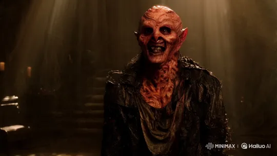 Woman Revealed Beneath Demon's Disguise in Horror Scene – AI Generated Video | Hailuo AI